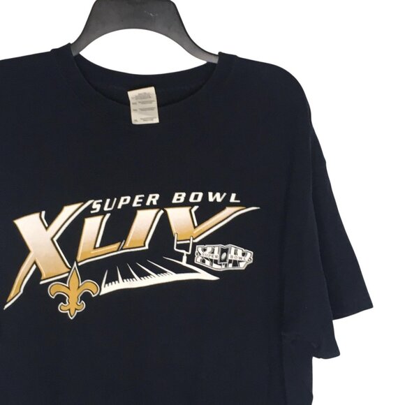 New Orleans Saints Shirt Mens XL Black NFL Football Super Bowl XLIV Roster Tee - Picture 2 of 16